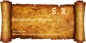 Berghofer Minna névjegykártya